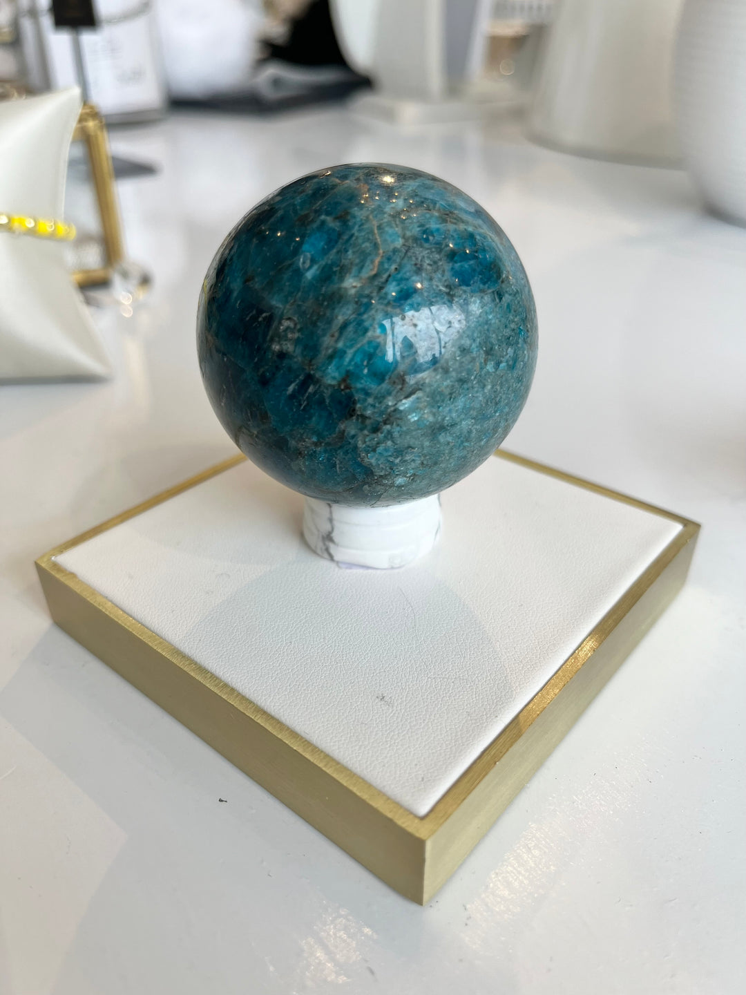 Polished Blue Apatite Sphere buy