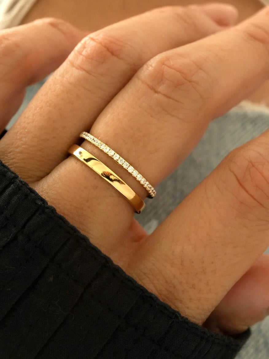 Double Sparkle Band Ring {Gold}