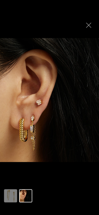Lorelei Chain Stud Earrings {Gold}