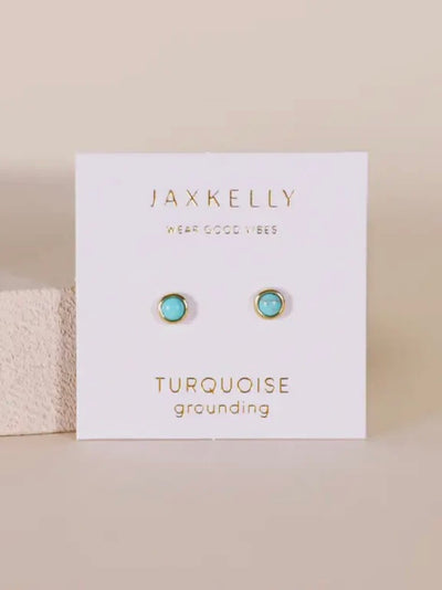 Simple Stud Earrings {Gold/Turquoise}