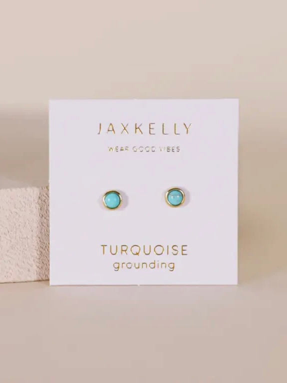 Simple Stud Earrings {Gold/Turquoise}
