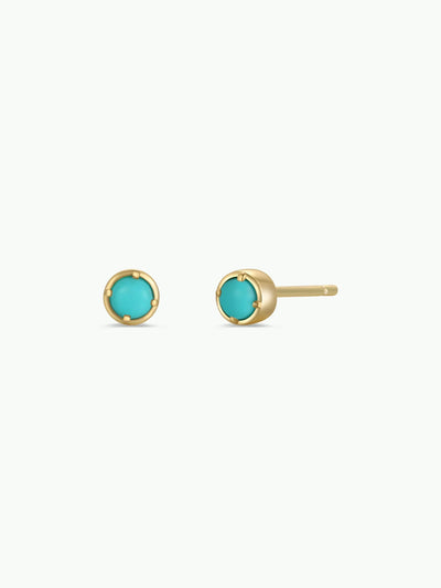 Simple Stud Earrings {Gold/Turquoise}