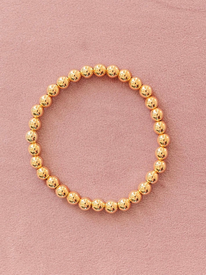 Large Beaded Bracelet {Gold}