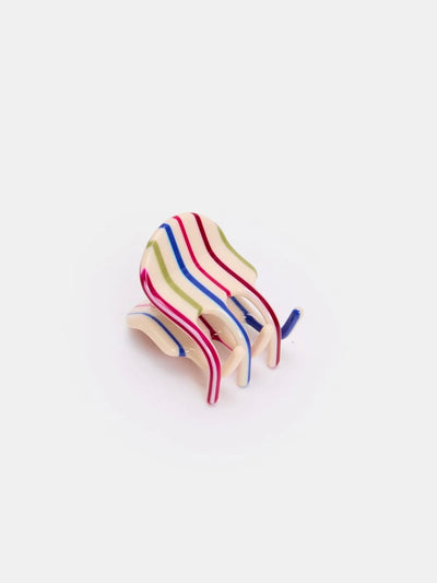 Mini Claw Hair Clip {Vanilla Stripe}