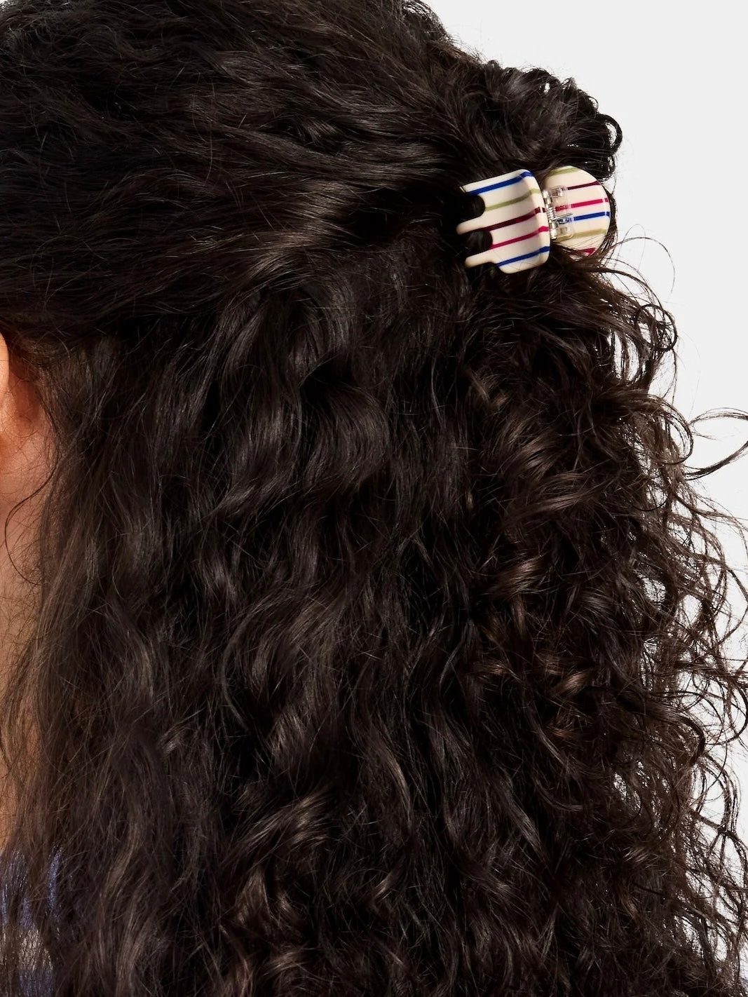 Mini Claw Hair Clip {Vanilla Stripe}