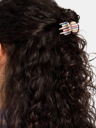 Mini Claw Hair Clip {Vanilla Stripe}