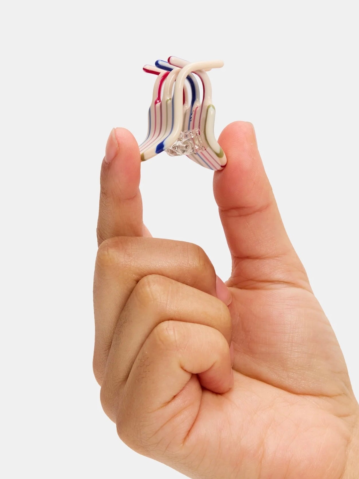 Mini Claw Hair Clip {Vanilla Stripe}