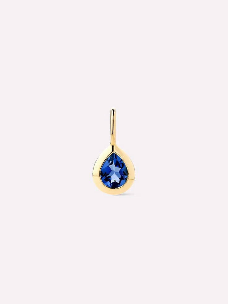 Blue Sapphire Teardrop Charm {10k}