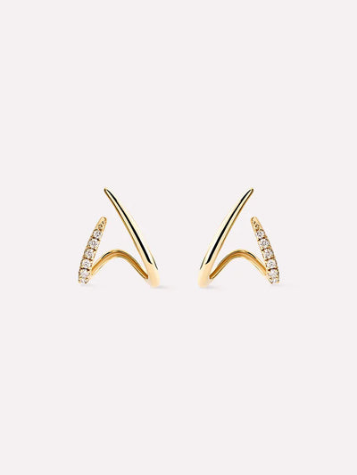 Aurora Diamond Huggie Studs {10k}