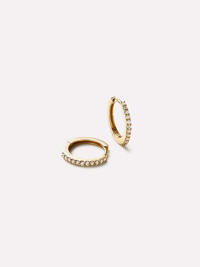 Diamond Huggie Earrings {10kt}