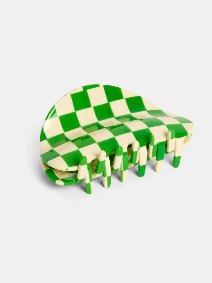 Checker Hair Claw Clip {Green}