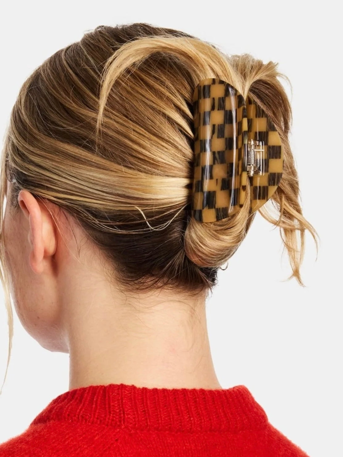 Checker Hair Claw Clip {Mocha}