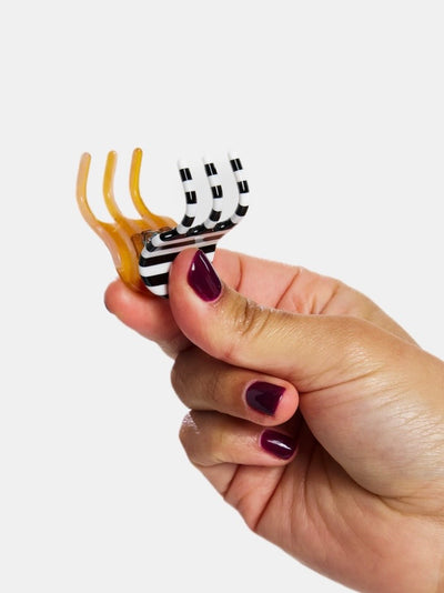 Mini Hair Claw Clip {Stripes}