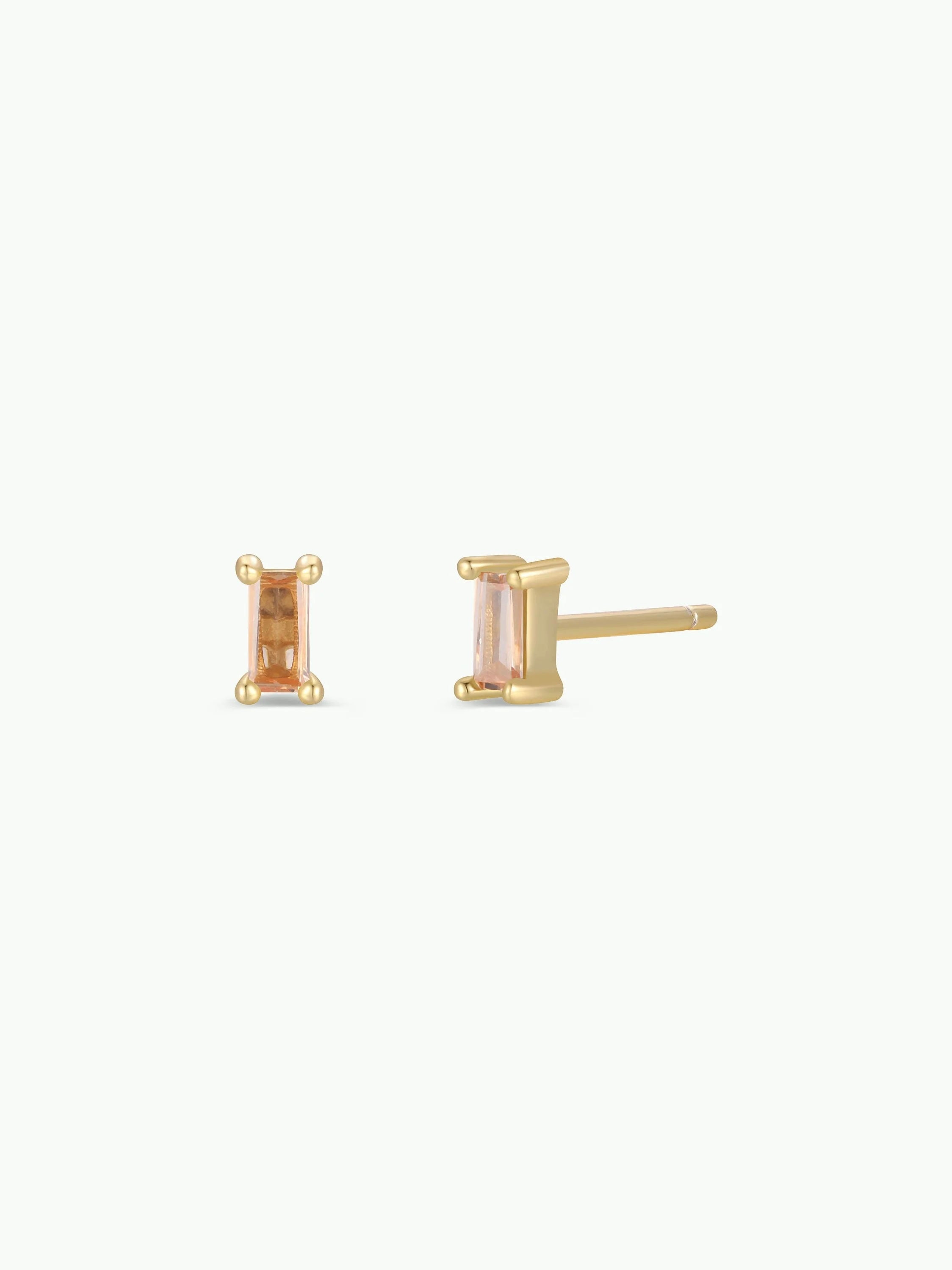 Baguette Post Earrings {Gold/Champagne}