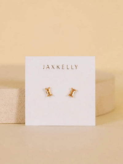 Baguette Post Earrings {Gold/Champagne}