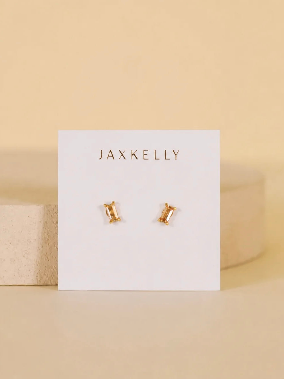 Baguette Post Earrings {Gold/Champagne}