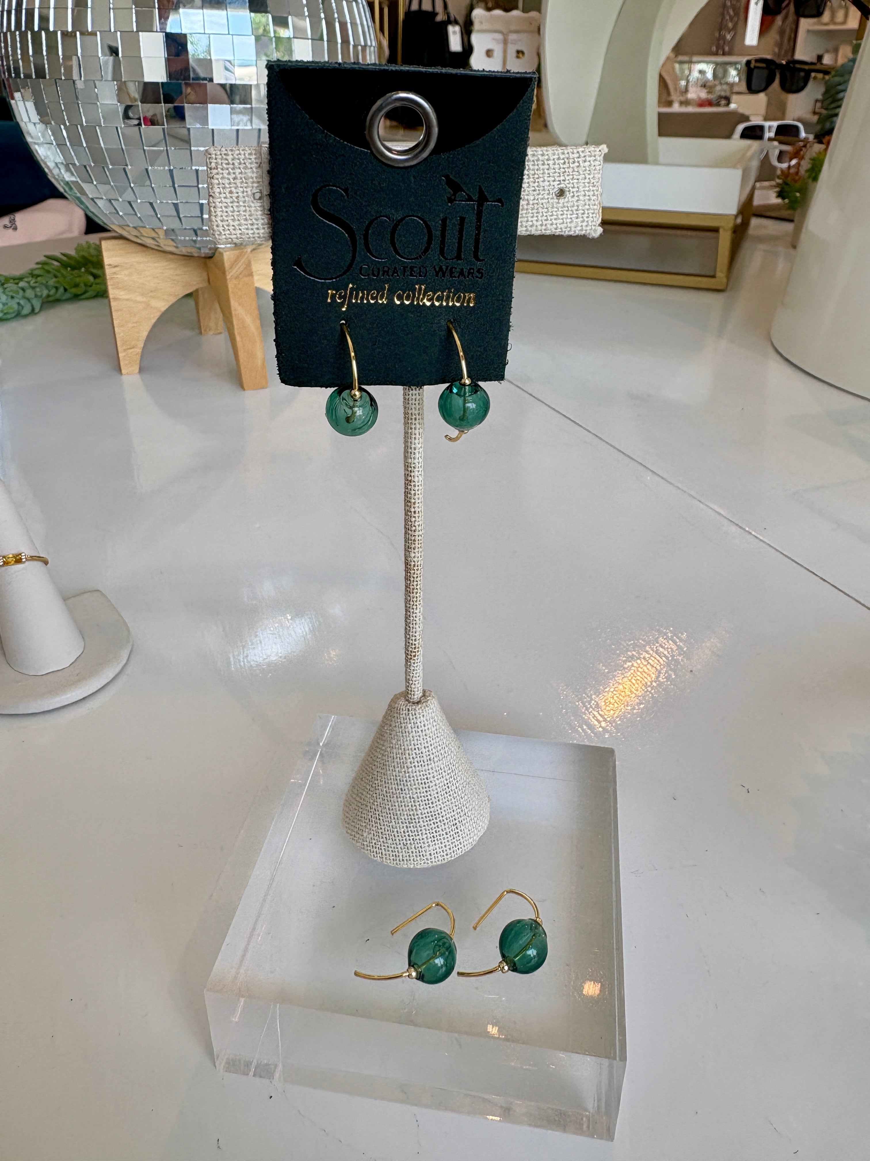 Refined Glass Hoop {Gold/Teal}