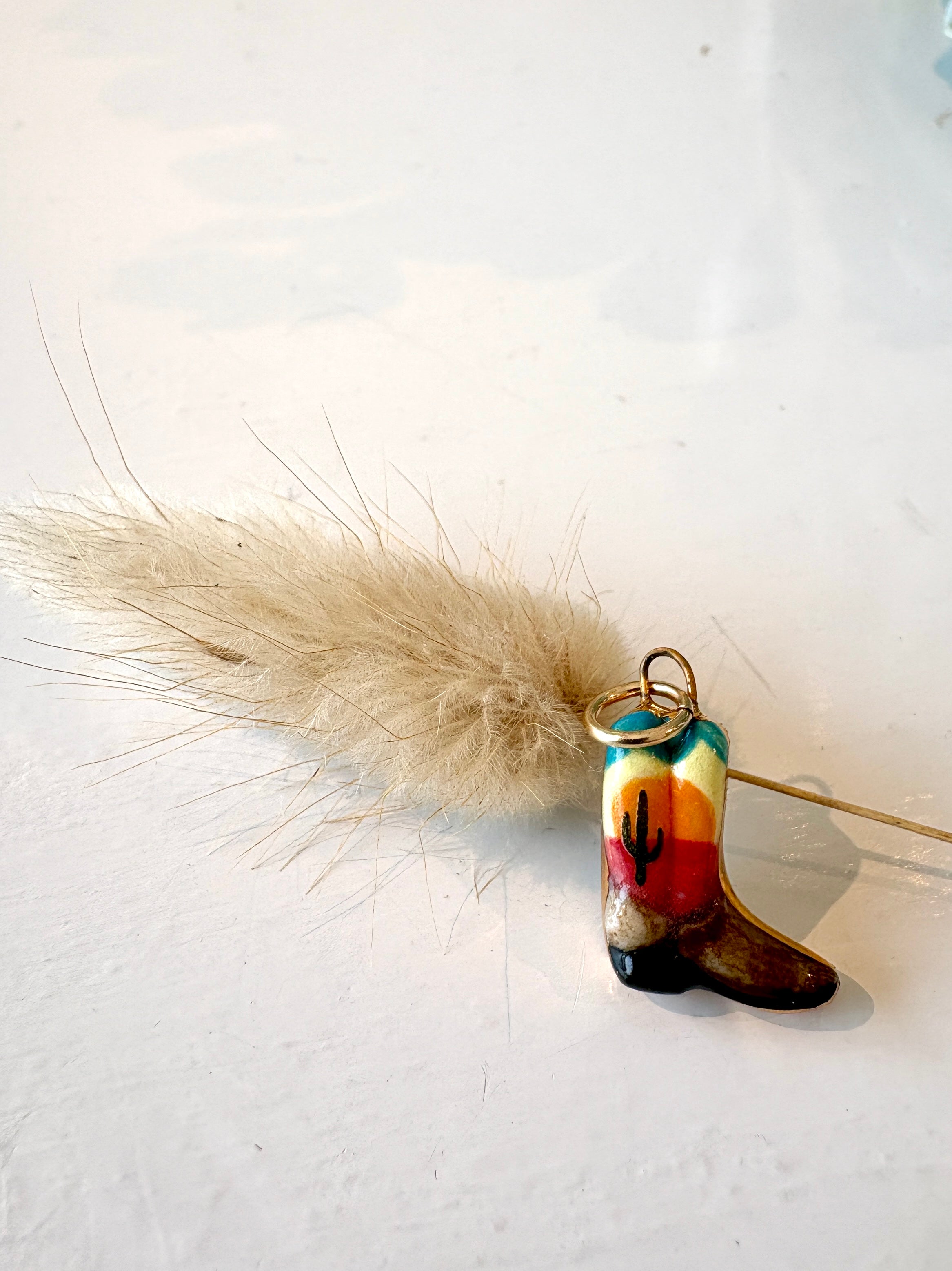 Cowboy Boot Porcelain Charm {Gold/Sunset}