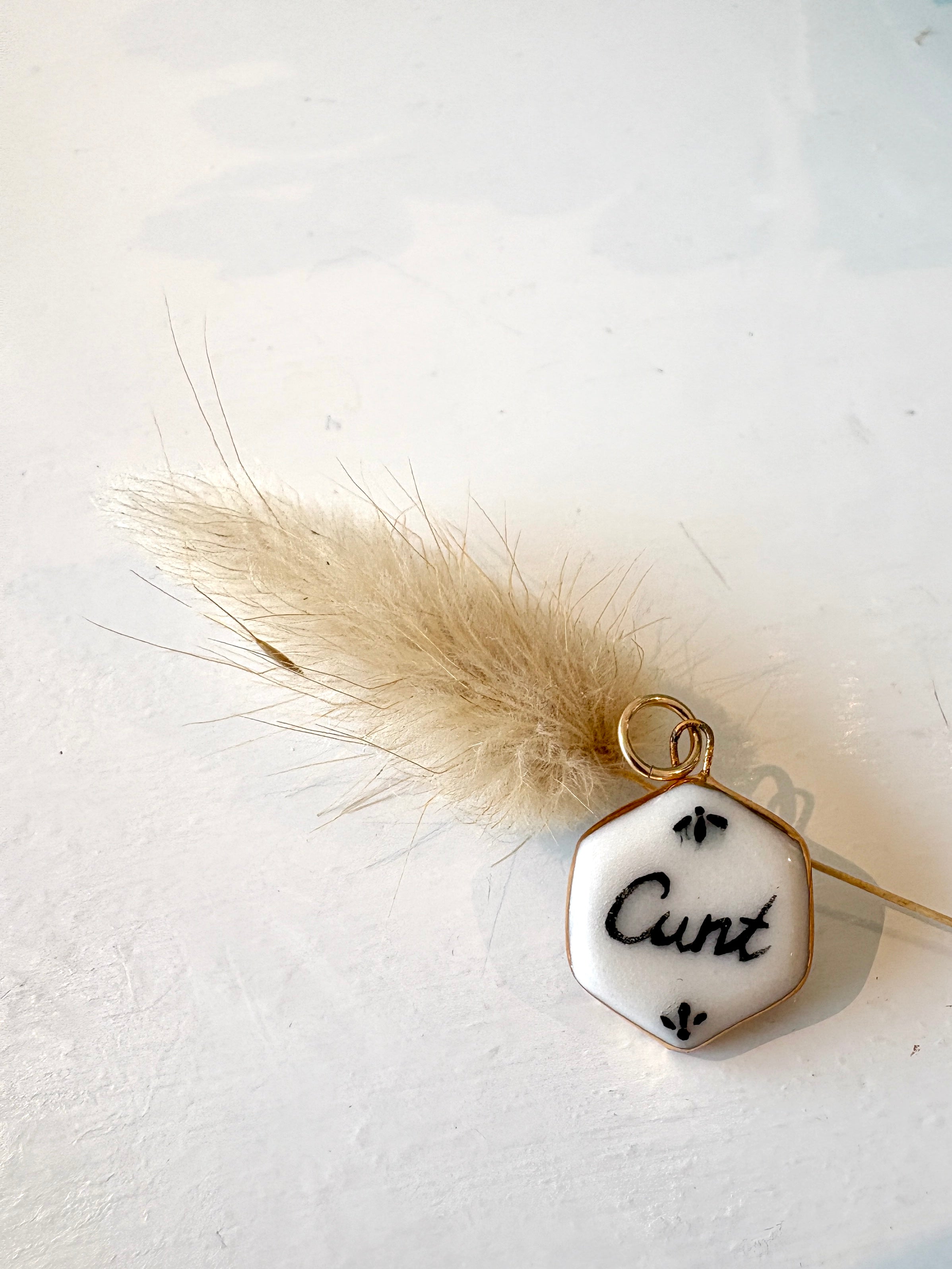 Cunt Porcelain Charm {Gold}