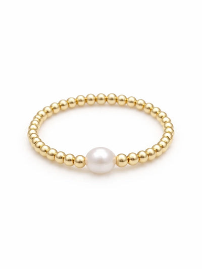 Bay Beaded Pearl Ring {Gold}