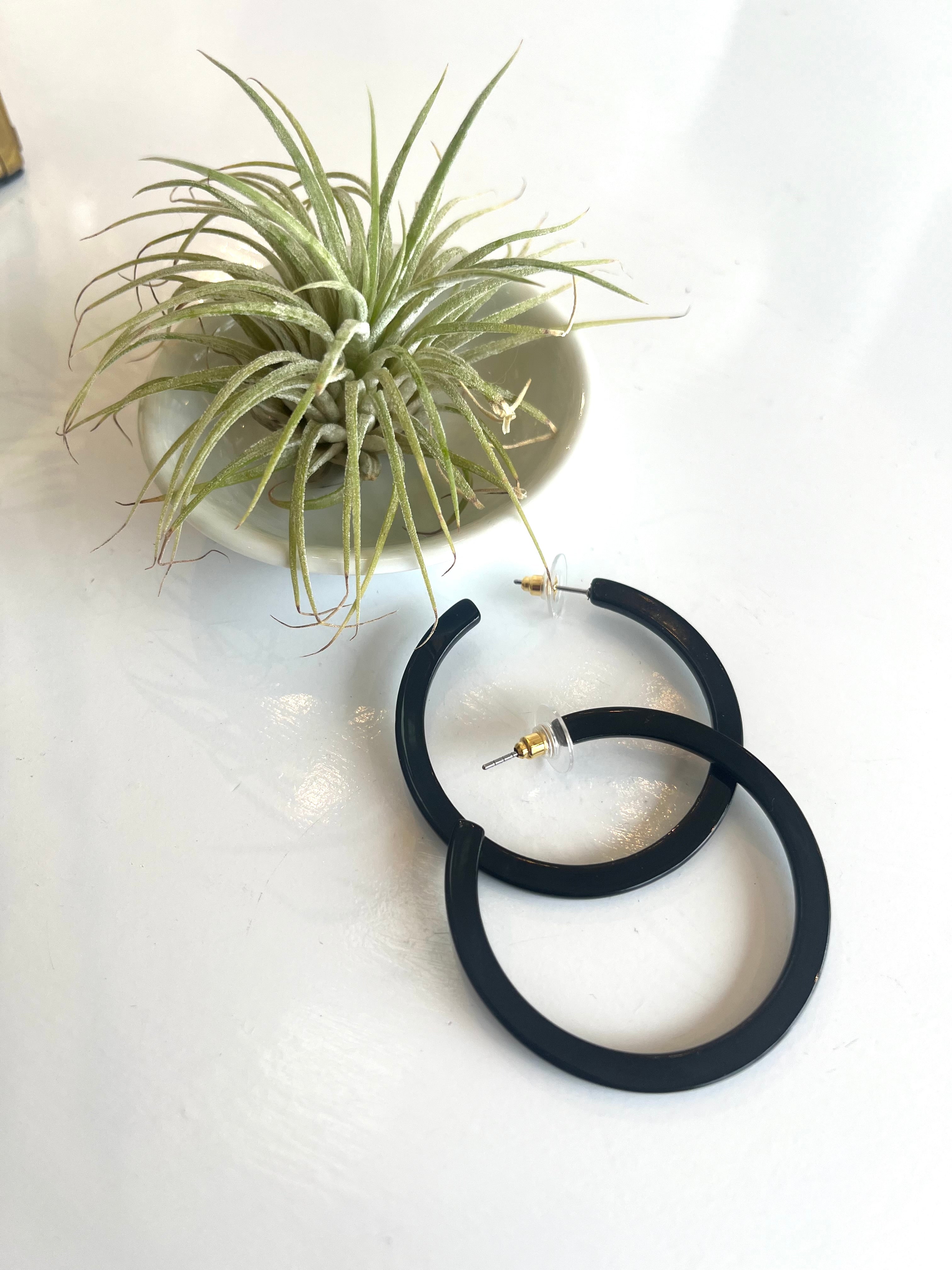 Acrylic Post Hoops {Black}