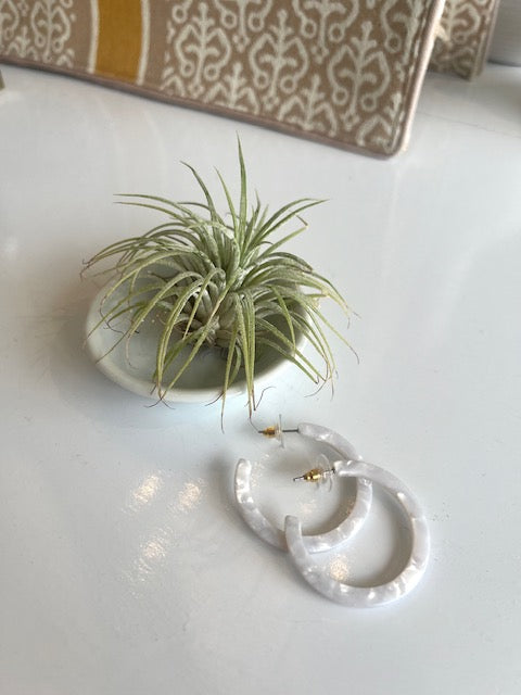 1.5" Acrylic Post Hoops {Pearl}
