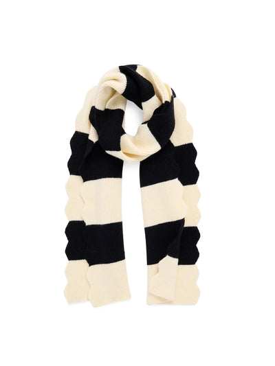 Scala Striped Knit Scarf {Black}