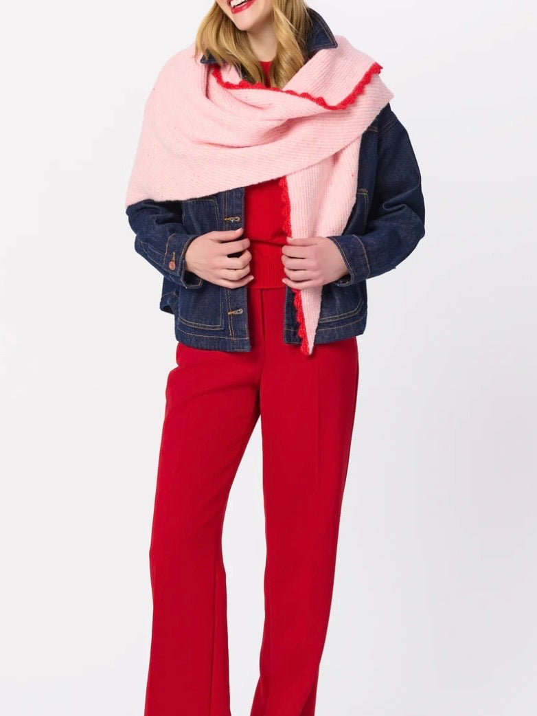Kendra Triangle Knit Scarf {Blush}