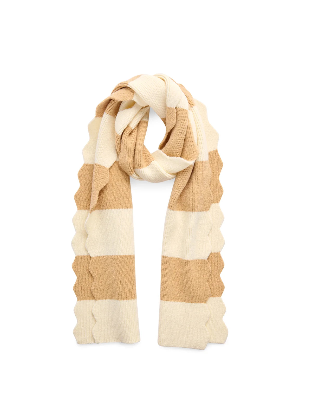 Scala Striped Knit Scarf {Tan}