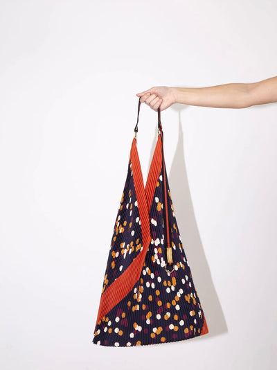 Valeria Pleated Y Bag {Rust/Black/Burgundy}