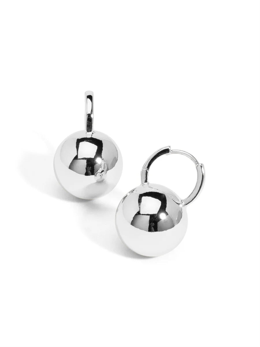 Chunky Ball Drop Earring {Silver}
