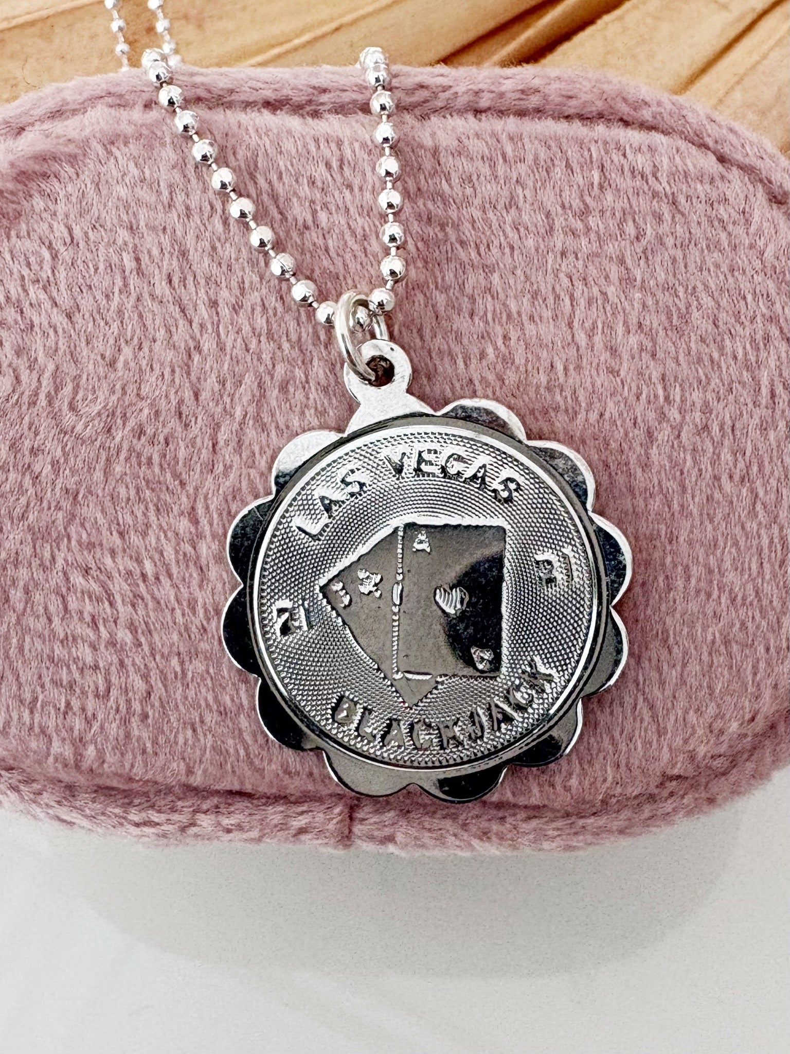 Las Vegas Blackjack Pendant Necklace {Silver/Estate}