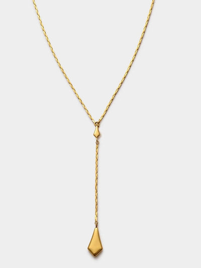 Harlequin Lariat Necklace {Gold}