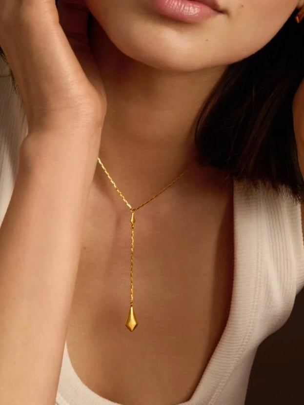 Harlequin Lariat Necklace {Gold}