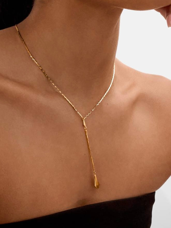 Harlequin Lariat Necklace {Gold}