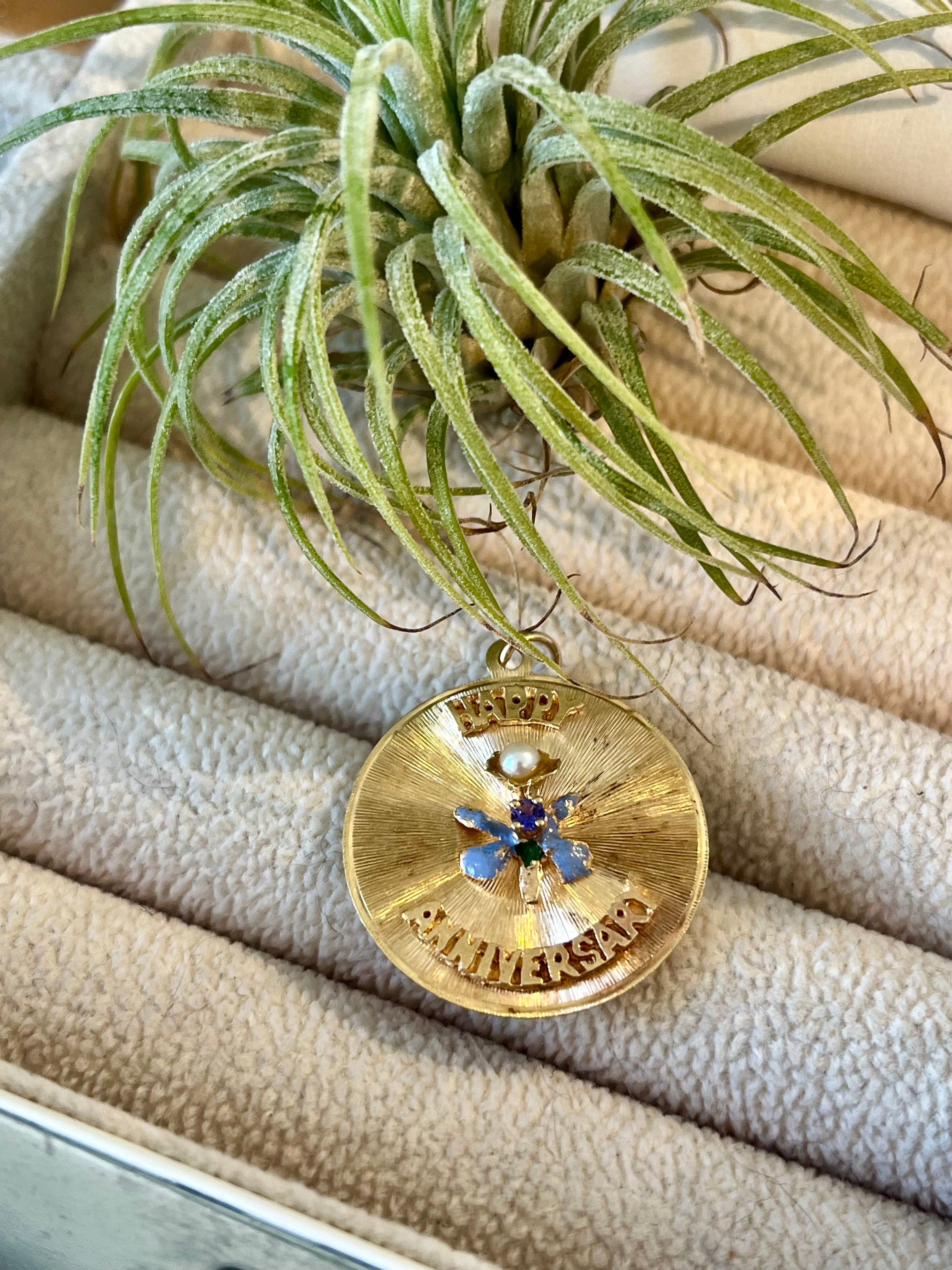 Happy Anniversary Pendant {14kt/Estate}