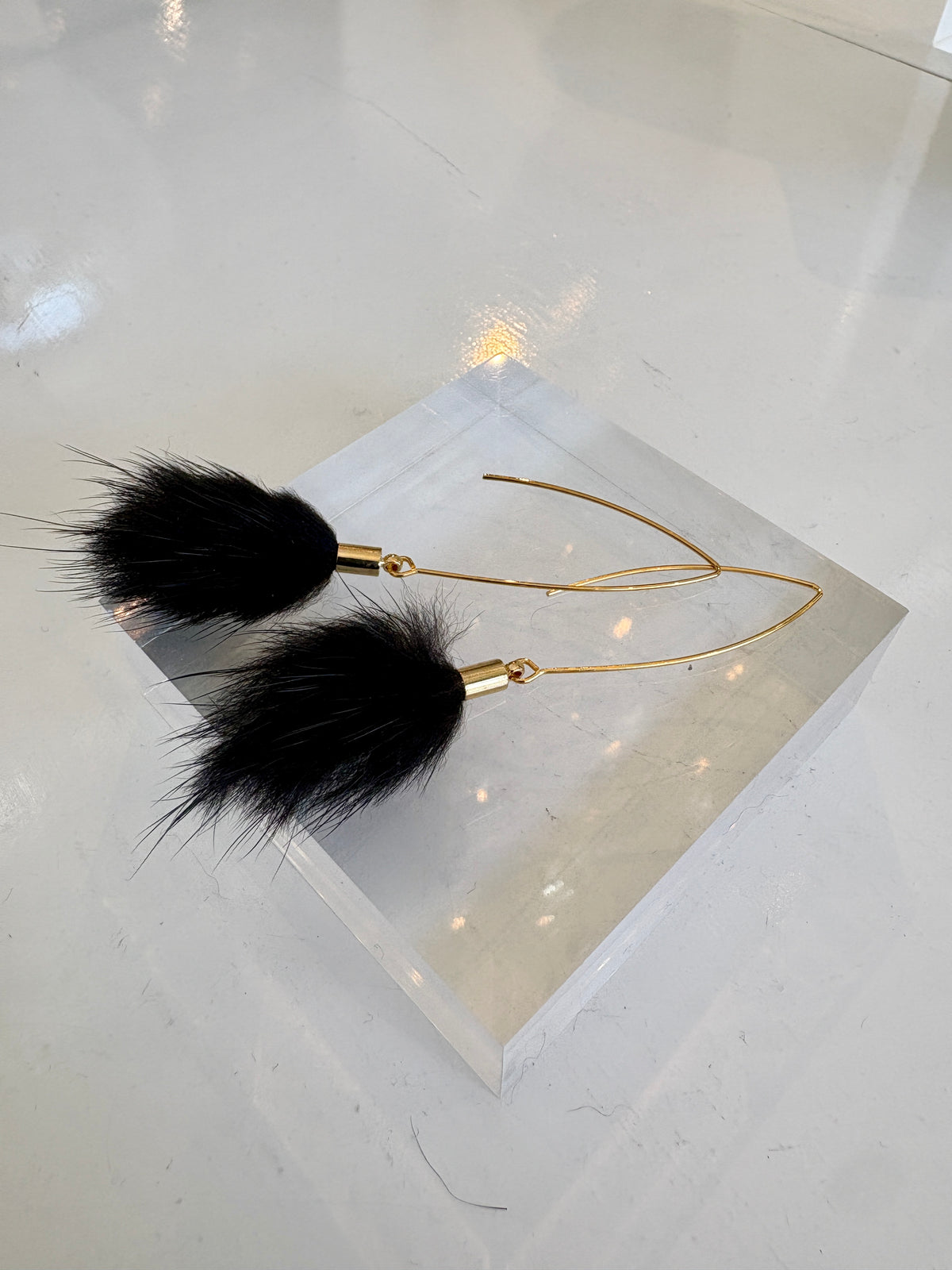 Fur Statement Earrings {Gold}