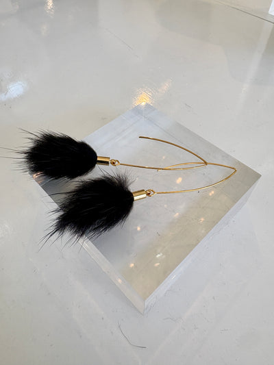 Fur Statement Earrings {Gold}