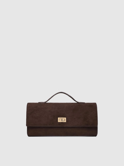 Delaney Clutch Crossbody {Suede Chocolate}