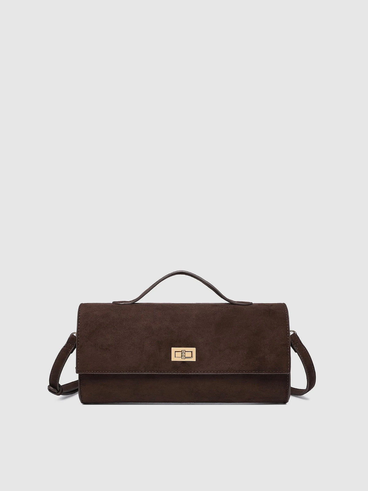 Delaney Clutch Crossbody {Suede Chocolate}