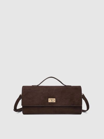 Delaney Clutch Crossbody {Suede Chocolate}