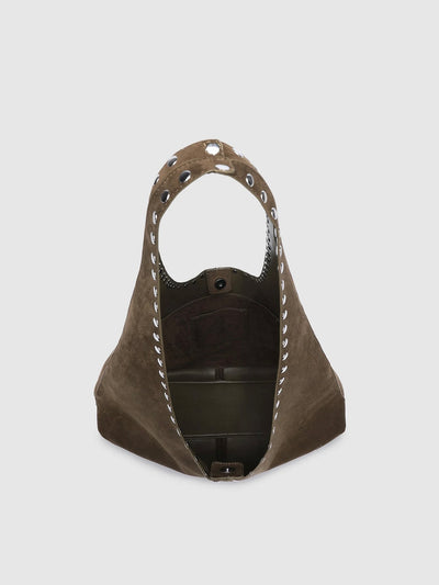 Hailey Suede Shoulder Bag {Olive}