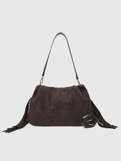 Reese Shoulder Bag {Suede Chocolate}