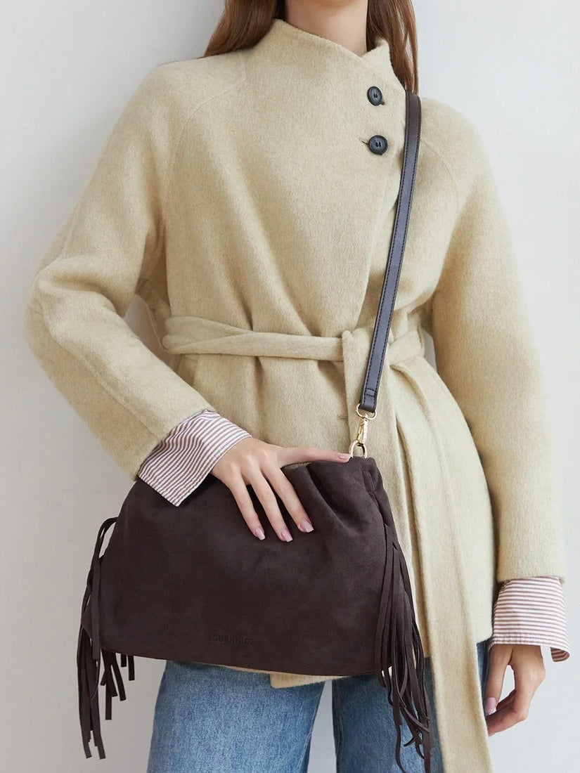 Reese Shoulder Bag {Suede Chocolate}