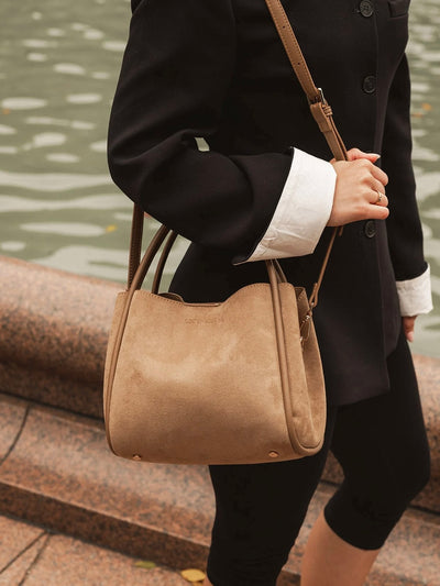 Steffie Suede Mini Tote Bag {Honey}