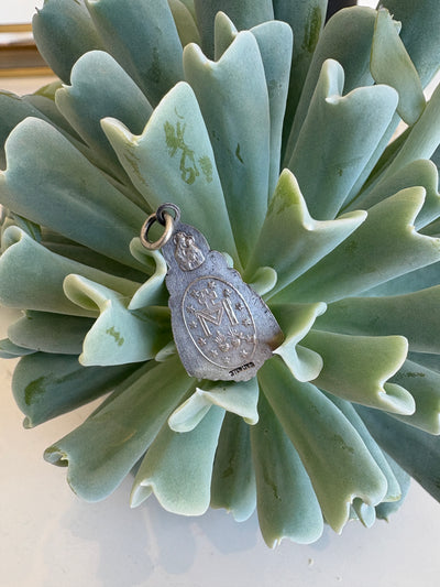 Enamel Miraculous Medal Charm {Estate/Silver}