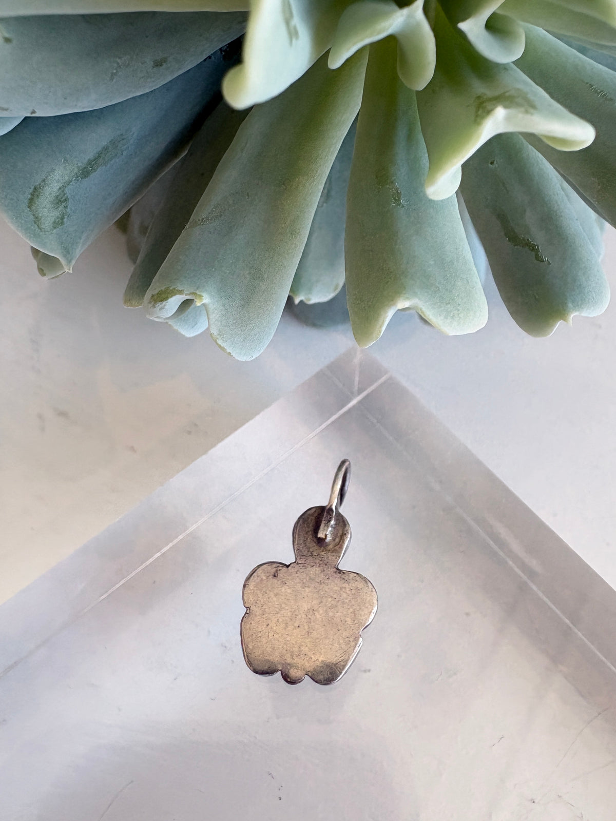 Turquoise and Coral Charm {Estate/Silver}
