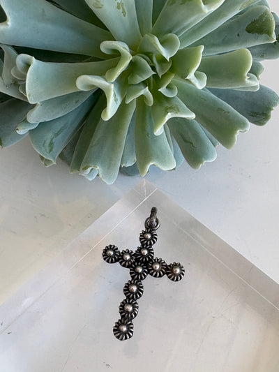 Floral Cross Pendant {Silver/Estate}