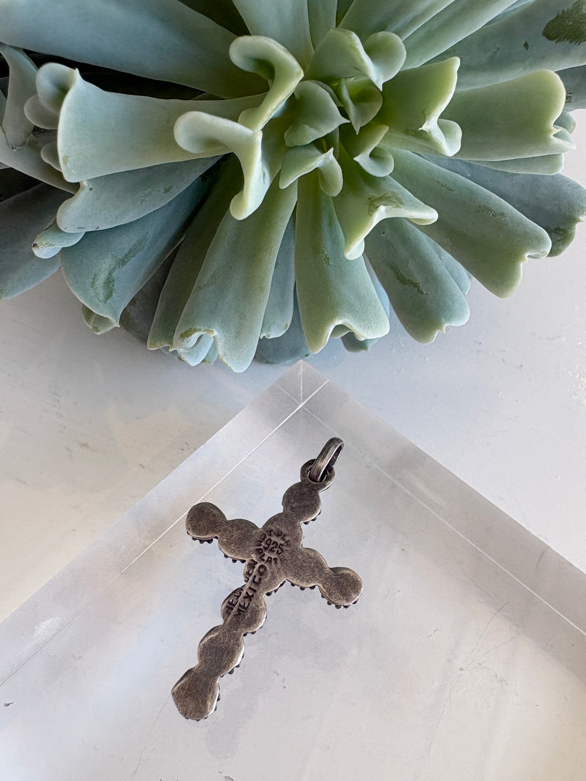 Floral Cross Pendant {Silver/Estate}