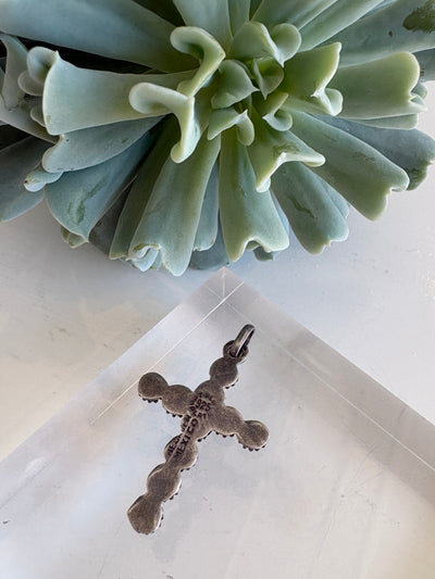 Floral Cross Pendant {Silver/Estate}